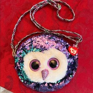 Ty Owl Sequin Mini Purse NEW